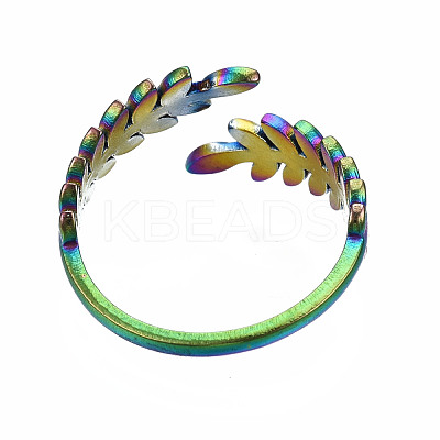 Leaf Cuff Rings RJEW-N038-025-1