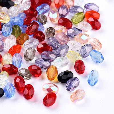 Electroplated Transparent Czech Glass Beads GLAA-I045-03-1