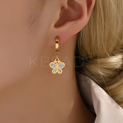 Fashionable Classic Butterfly 201 Stainless Steel Hoop Earrings MR2941-1