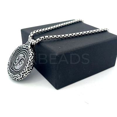 304 Stainless Steel Yin-yang Pendant Necklaces for Men VP1359-1