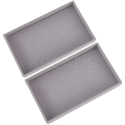 Rectangle Wood Covered with Velvet Jewelry Trinket Display Trays AJEW-WH20054-062K-02-1