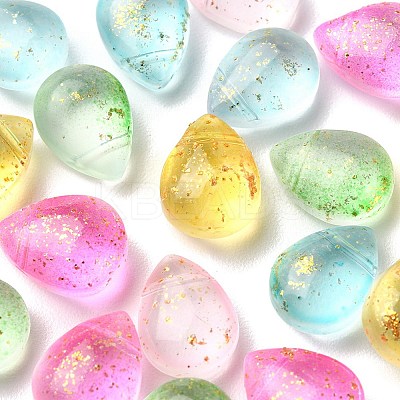 20Pcs 5 Colors Transparent Spray Painted Glass Beads GLAA-YW0001-91-1