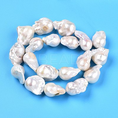 Natural Baroque Pearl Keshi Pearl Beads Strands PEAR-S019-05D-1