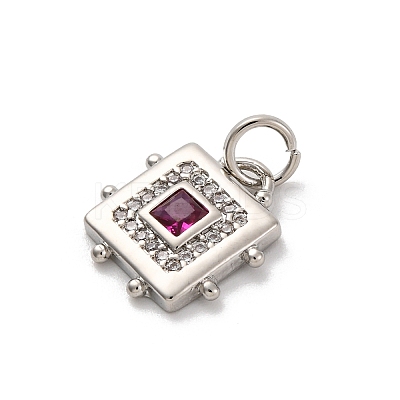 Brass Micro Pave Cubic Zirconia Pendants KK-U033-02P-02-1