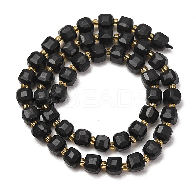 Natural Shungite Beads Strands GG-CBAC972-A14-01-1
