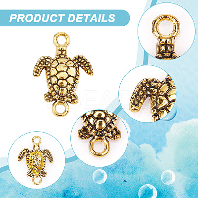 120Pcs 3 Colors Tibetan Style Zinc Alloy Connector Charms FIND-NB0003-83-1