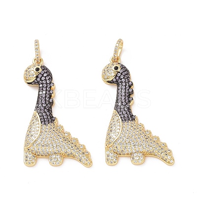 Brass Micro Pave Cubic Zirconia Pendants ZIRC-I063-45G-02-1