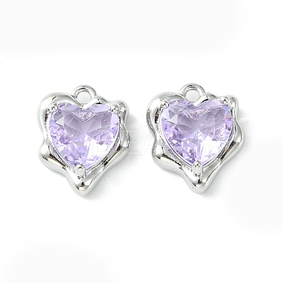 Brass Micro Pave Cubic Zirconia Charms KK-L208-06P-03-1