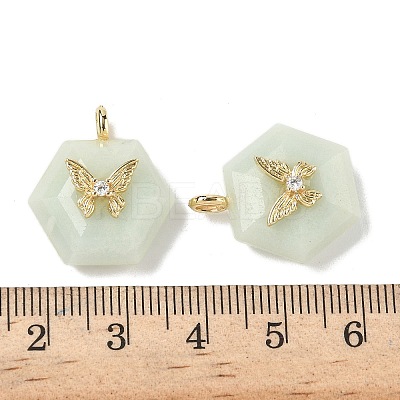 Natural Flower Amazonite Faceted Pendants G-P585-01G-05-1