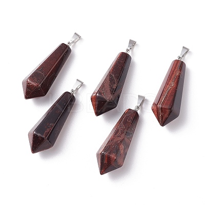Dyed & Heated Natural Red Tiger Eye Pointed Pendants X-G-I314-02P-11-1