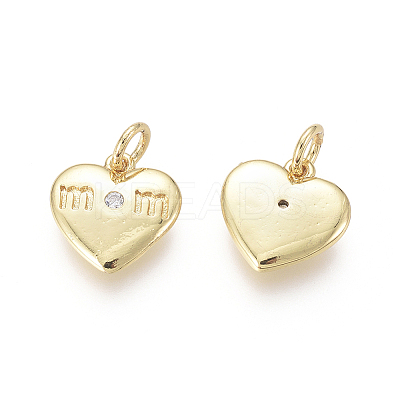 Golden Plated Brass Charms ZIRC-L087-041G-1
