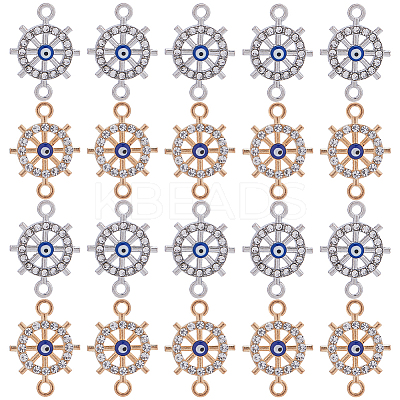 32Pcs 2 Colors Alloy Crystal Rhinestone Connector Charms FIND-SC0006-53-1