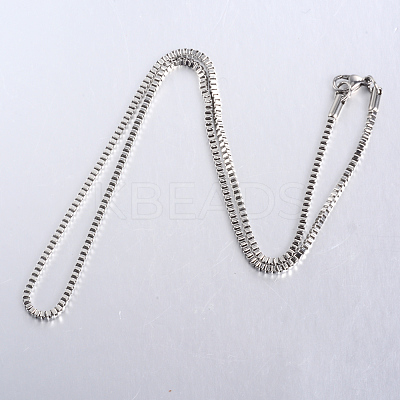 Tarnish Resistant 304 Stainless Steel Box Chain Necklaces STAS-O053-27P-1