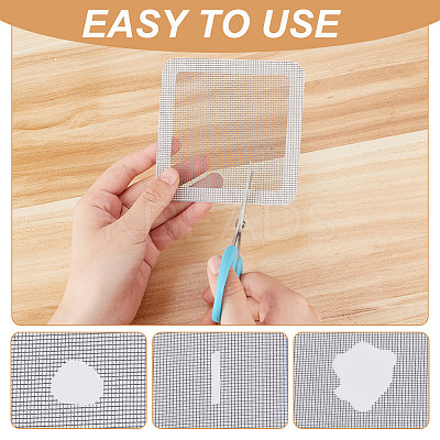 28Pcs 4 Styles Self-adhesive Plastic Window Screen Repair Patches DIY-DR0001-51-1