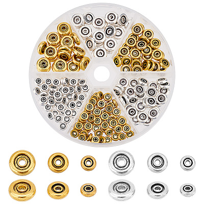 6 Style Tibetan Style Zinc Alloy Spacer Beads FIND-AR0003-08-1