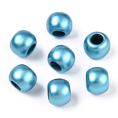 Rondelle Spray Painted Acrylic Beads ACRP-WH0003-01E-1