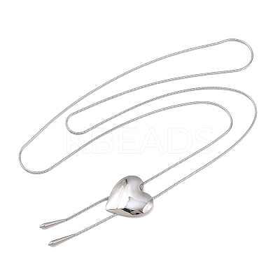 201 Stainless Steel Heart Lariat Adjustable Necklaces for Women LS-NJEW-K297-01P-1