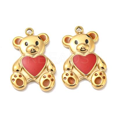 304 Stainless Steel Enamel Pendants X-STAS-L022-165G-1