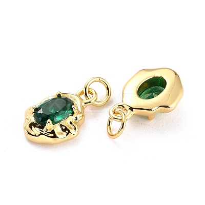 Brass Micro Pave Cubic Zirconia Pendant ZIRC-P089-19G-G-1