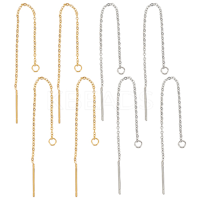 4 Pairs 2 Colors 304 Stainless Steel Earring Findings STAS-LP0001-14-1