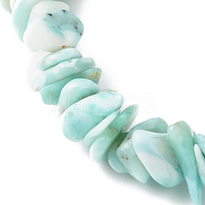 Natural Larimar Chip Beads Stretch Bracelets for Children BJEW-JB06389-02-1