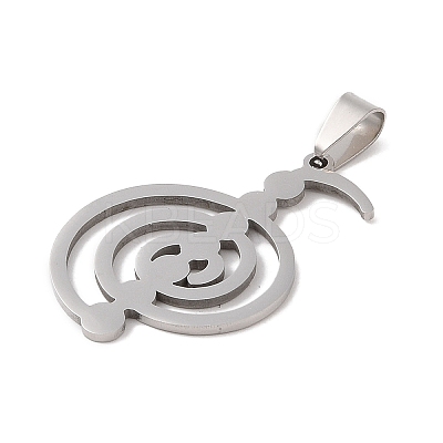 Non-Tarnish Reiki Symbol 201 Stainless Steel Pendants STAS-A094-03B-P-1
