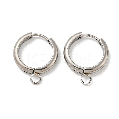 Tarnish Resistant 201 Stainless Steel Huggie Hoop Earring Findings STAS-P283-01Z-P-1