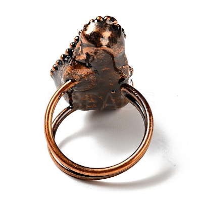 Natural Tektite Geometry Chunky Open Cuff Ring G-D468-37R-1