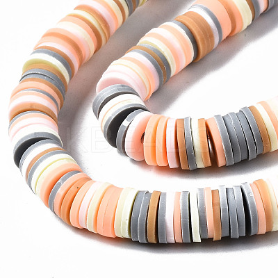Handmade Polymer Clay Beads Strands CLAY-R089-8mm-108-1
