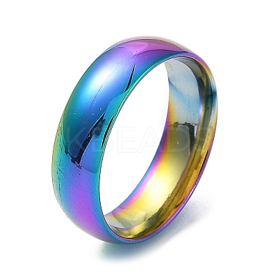 Ion Plating(IP) 304 Stainless Steel Flat Plain Band Rings STAS-I160-A-15mm-M-1