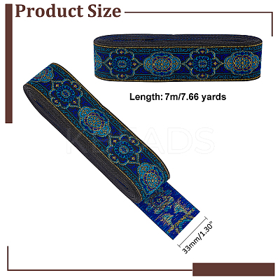 Ethnic Style Embroidery Polyester Ribbons OCOR-WH0066-07A-1