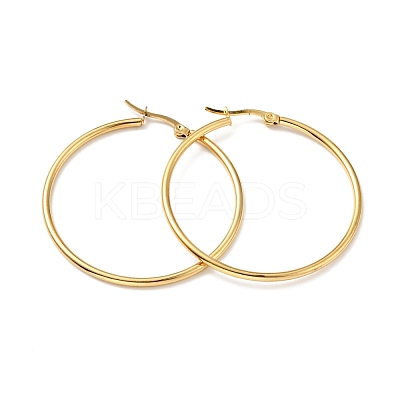 PVD Vacuum Plating 201 Stainless Steel Hoop Earrings with 304 Stainless Steel Pins for Women EJEW-D279-12G-03-1