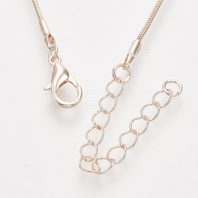 Brass Round Snake Chain Necklace Making MAK-T006-11A-RG-1