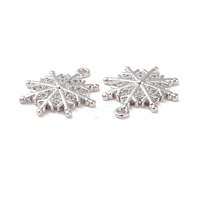 Brass Micro Pave Clear Cubic Zirconia Pendants X-KK-G418-05P-1