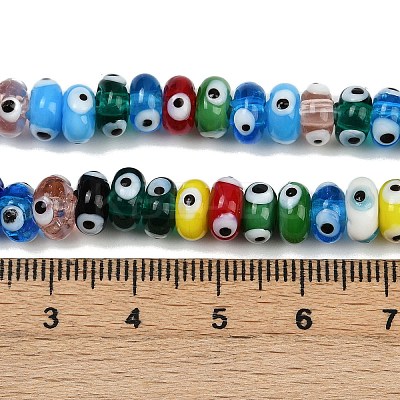 Handmade Evil Eye Lampwork Beads Strands LAMP-A007-02B-06-1