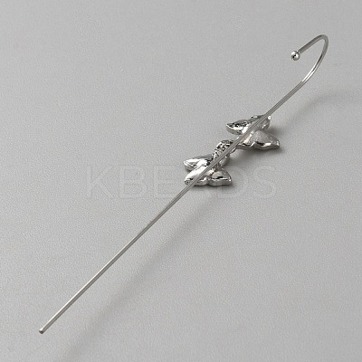 Platinum Brass Ear Wrap Crawler Hook Earrings for Women EJEW-WH0019-58G-1