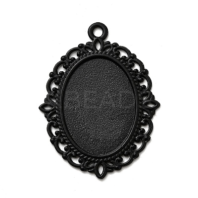 Electrophoresis Alloy Oval Pendant Cabochon Settings LS-PALLOY-Q304-50-NR-1