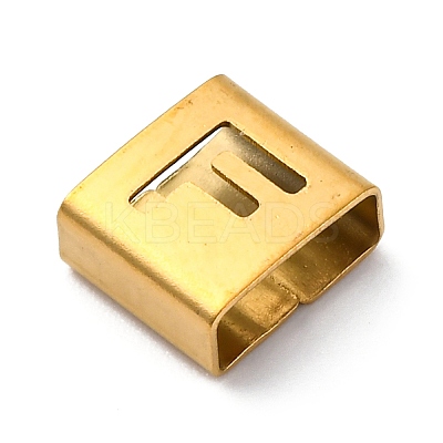 Ion Plating(IP) 304 Stainless Steel Square Slide Charms STAS-L132-08F-G-1