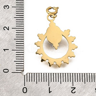 Ring and Oval 304 Stainless Steel Pendant Decorations STAS-H202-27G-1