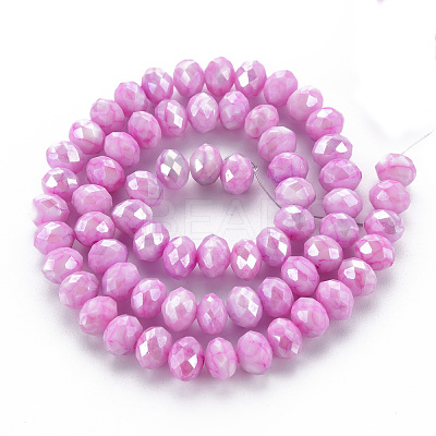 Opaque Baking Paint Glass Beads Strands EGLA-N006-010A-B-1