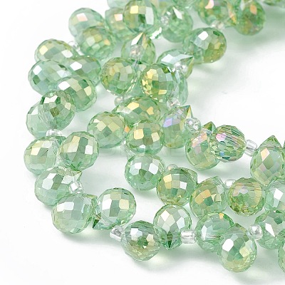 Transparent Electroplate Glass Beads Strands EGLA-F152B-AB01-1