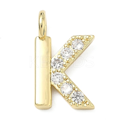 Brass Micro Pave Clear Cubic Zirconia Pendants KK-I476-01G-K-1