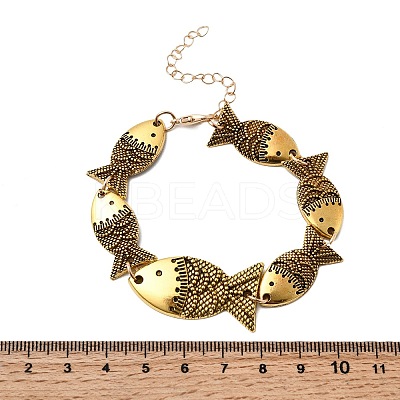 Alloy Link Chain Bracelets for Women BJEW-C133-01AG-1