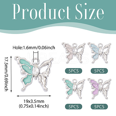 20Pcs 4 Colors Alloy Enamel Pendants ENAM-TA0003-29P-1