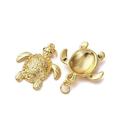 Brass Micro Pave Cubic Zirconia Pendants KK-A271-03B-G-1