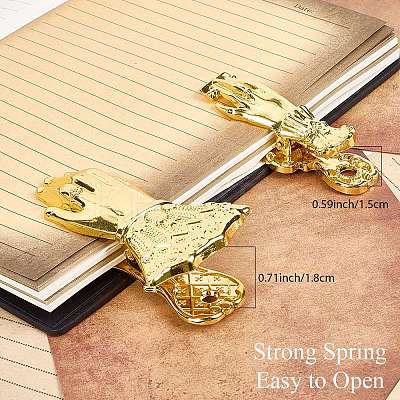 2Pcs 2 Styles Alloy Hand Shaped Bookmark Clip AJEW-CP0006-93-1