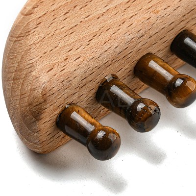 Natural Tiger Eye Scalp Massager AJEW-G058-01B-1