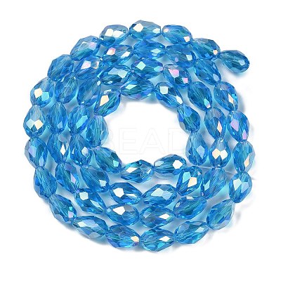 Transparent Electroplate Glass Beads Strands EGLA-N013-T4mm-B17-1