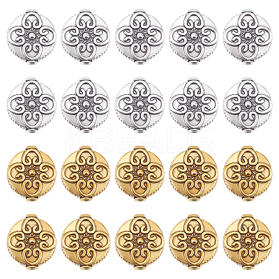 48Pcs 2 Colors Tibetan Style Alloy Beads FIND-CA0003-07-1