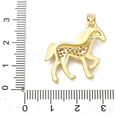 Brass Micro Pave Cubic Zirconia Pendants KK-A282-14G-1